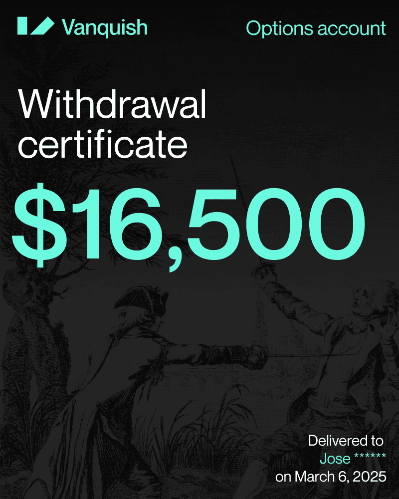 Vanquish trader payout receipt example 5
